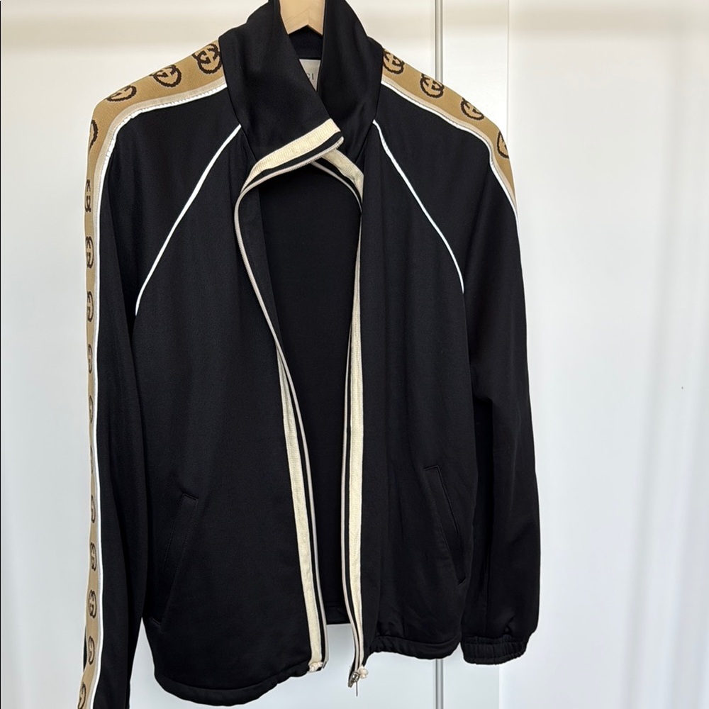 Gucci Black and Tan Lightweight Shirt Jacket